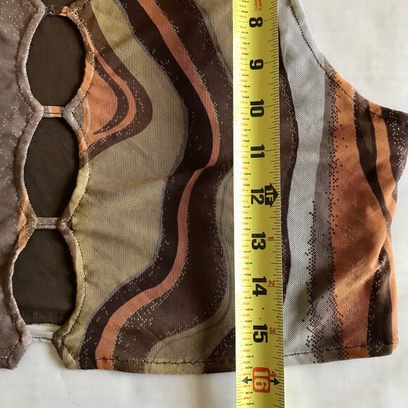 Motel Britta Crop Top In Earthy Gradient Size XXL - Picture 7 of 7